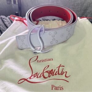 Christian Louboutin Loubinthensky Reversible Belt Lilac NWT